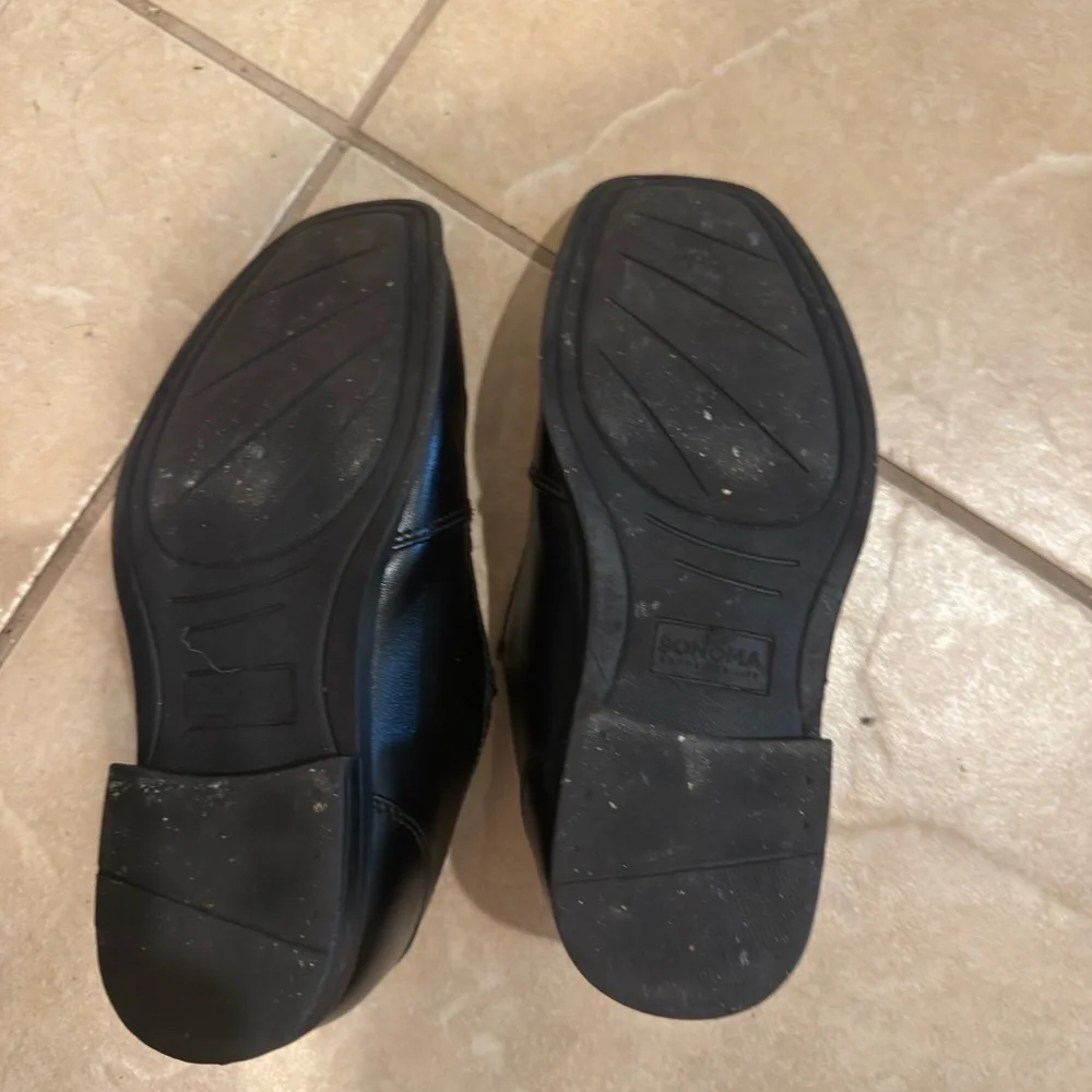 Sonoma Black Slip-On Square-Toe Loafers boys sz  6 used